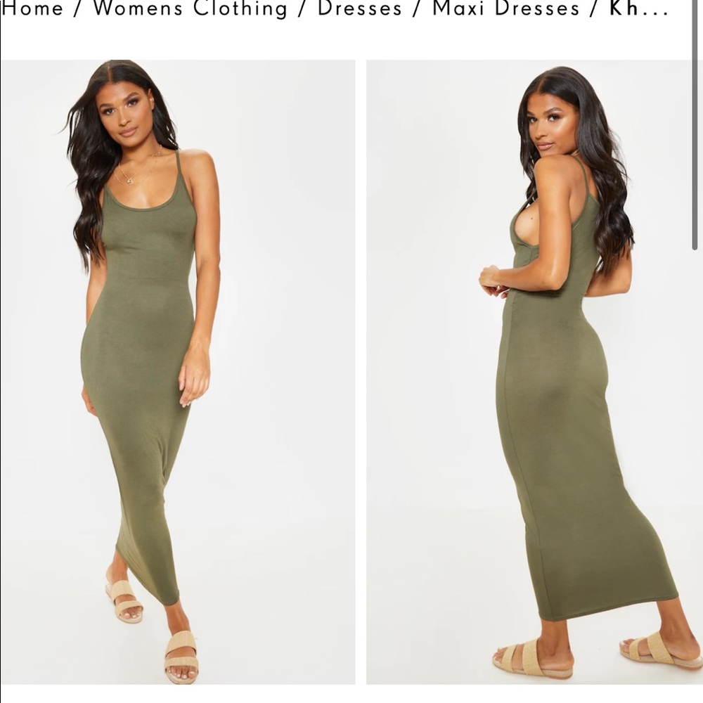 Pretty Little Thing Olive Maxi Dress
